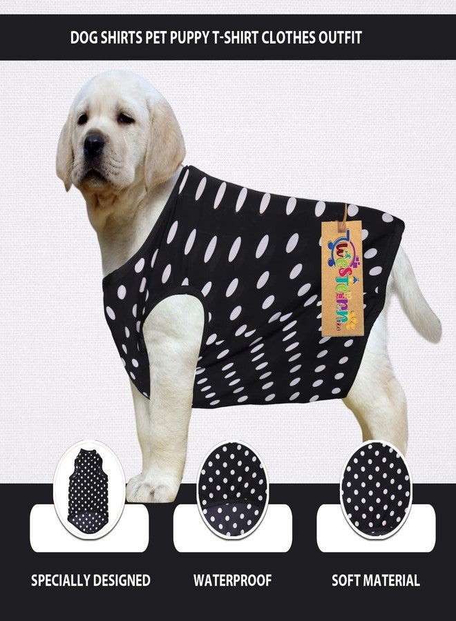 Western Era Funky Soft Cotton Dog T-Shirt | Comfortable & Breathable Dog Clothing | Stylish Sleeveless Vest Pet Outfit (Polka Black) (Small - 14inches) - Image 3
